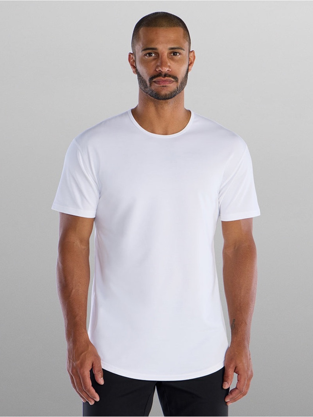 NWT BYLT Basics Drop Cut Signature Short Sleeve T-shirt Mens Size XL Slim White